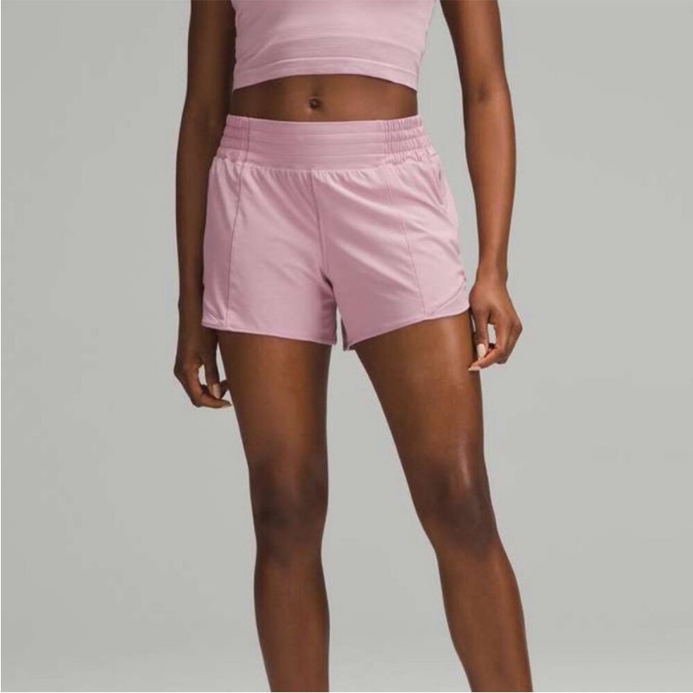 Lululemon NWT Hotty Hot Short *High-Rise Long 4" Rose Blush